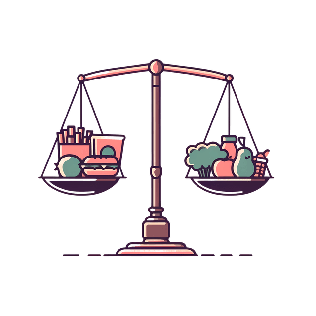 Balance scale representing balanced lifestyle
